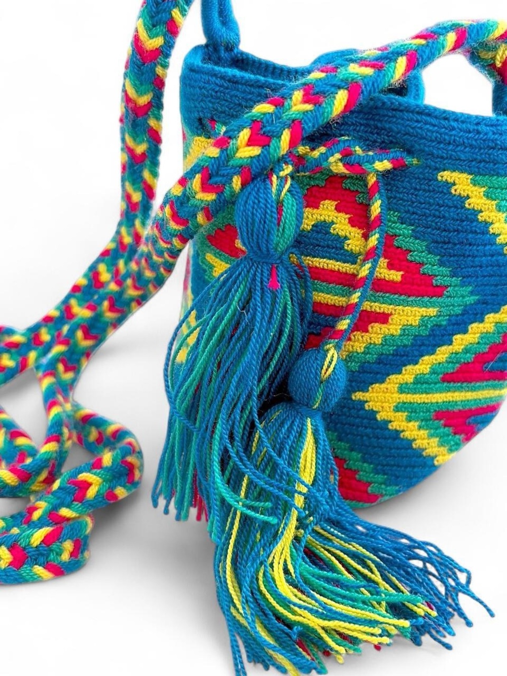 Wayuu Tribe Turquoise Multi-Color Woven Crossbody Bag